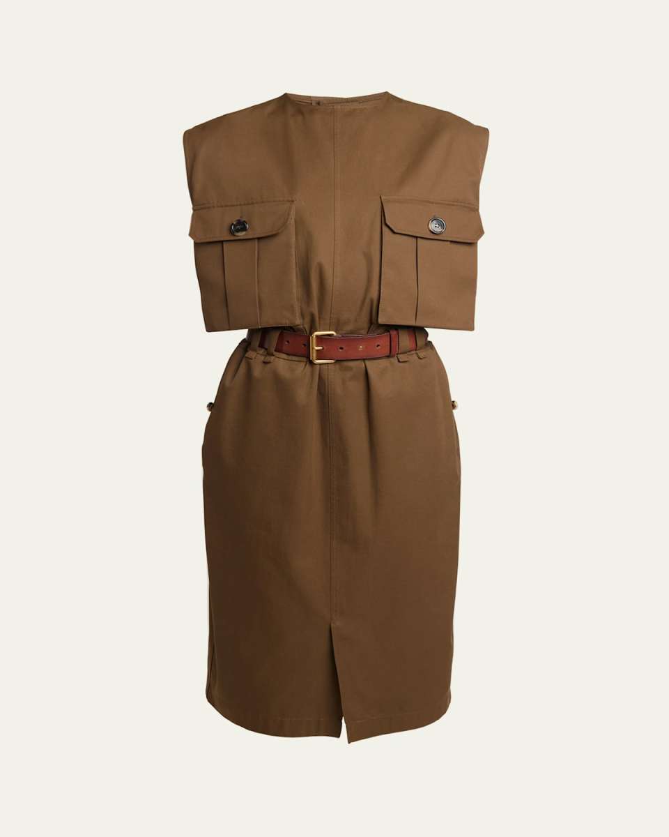 Belted Button-Front Shirtdress